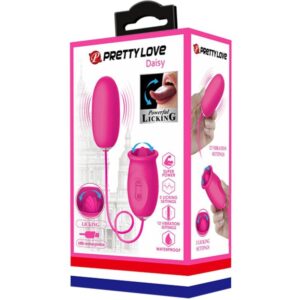 PRETTY LOVE - Ovulo vibrante a forma di margherita + lingua stimolante per il clitoride ROSA - immagine 8