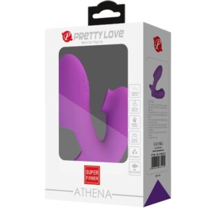 PRETTY LOVE - VIBRATORE DA DITA ATHENA CON STIMOLATORE CLITORIDEO VIOLA - immagine 7