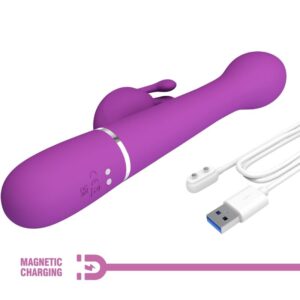 PRETTY LOVE - DEJON 3 IN 1 MULTIFUNZIONE VIBRATORE CONIGLIO VIOLA - immagine 7