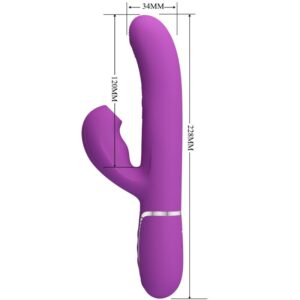 PRETTY LOVE - PERLITA 3 IN 1 VIBRATORE MULTIFUNZIONE CONIGLIO VIOLA - immagine 5