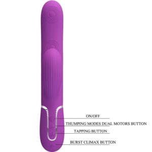 PRETTY LOVE - PERLITA 3 IN 1 VIBRATORE MULTIFUNZIONE CONIGLIO VIOLA - immagine 6