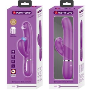 PRETTY LOVE - PERLITA 3 IN 1 VIBRATORE MULTIFUNZIONE CONIGLIO VIOLA - immagine 8