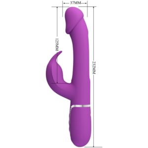 PRETTY LOVE - KAMPAS 3 IN 1 MULTIFUNZIONE VIBRATORE CONIGLIO VIOLA - immagine 5
