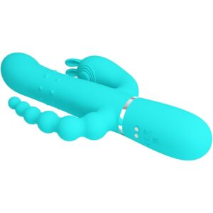 PRETTY LOVE - CAMMY 4 IN 1 MULTIFUNZIONE VIBRATORE TRIPLE RABBIT BLU - immagine 5