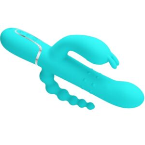 PRETTY LOVE - CAMMY 4 IN 1 MULTIFUNZIONE VIBRATORE TRIPLE RABBIT BLU - immagine 4