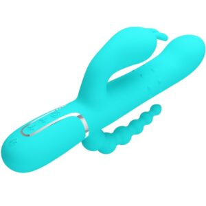 PRETTY LOVE - CAMMY 4 IN 1 MULTIFUNZIONE VIBRATORE TRIPLE RABBIT BLU - immagine 3