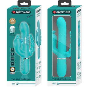 PRETTY LOVE - CAMMY 4 IN 1 MULTIFUNZIONE VIBRATORE TRIPLE RABBIT BLU - immagine 9