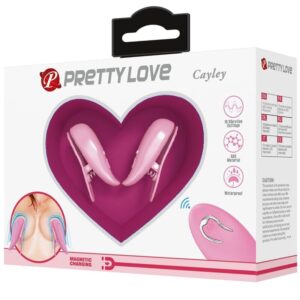 PRETTY LOVE - MORSETTI PER CAPEZZOLI CAILEY 10 VIBRAZIONI TELECOMANDO ROSA - immagine 8