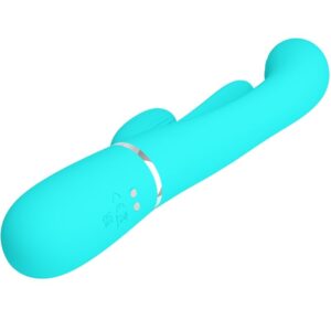 PRETTY LOVE - SHANIA TRIPLE RABBIT VIBRATORE MULTIFUNZIONE 3 IN 1 BLU - immagine 6