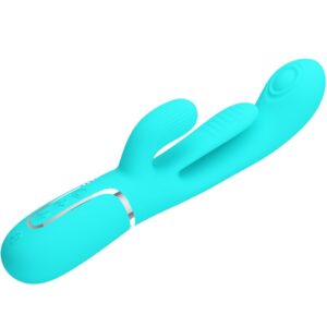 PRETTY LOVE - SHANIA TRIPLE RABBIT VIBRATORE MULTIFUNZIONE 3 IN 1 BLU - immagine 5