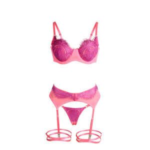 SUBBLIME - 955359 COMPLETO REGGISENO CON PIZZO E GIACCHETTI ROSA E VIOLA S/M - immagine 6