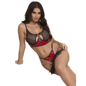 SUBBLIME - 955533 REGGISENO IN VERNICE ROSSA CON CERNIERA E REGGISENO A RETINO S/M - immagine 3