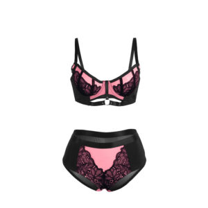 SUBBLIME - 955571 SET REGGISENO IN VERNICE ROSA CON CERNIERA E REGGISENO A RETINO S/M - immagine 5