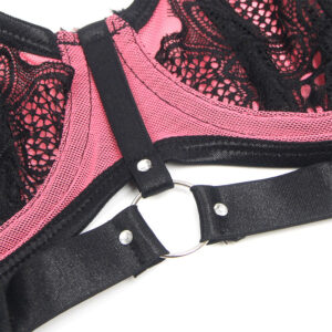 SUBBLIME - 955571 SET REGGISENO IN VERNICE ROSA CON CERNIERA E REGGISENO A RETINO S/M - immagine 9