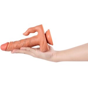SHEQU - JULIAN DILDO E STIMOLATORE CLITORIDE CON VIBRAZIONE E TELECOMANDO 16 CM - immagine 9
