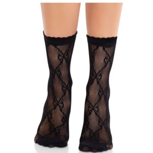LEG AVENUE - CALZINI IN PIZZO CON FIOCCO IN PIZZO NERO - immagine 3