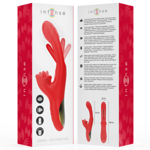 INTENSE - JESSICA VIBRATORE MULTIFUNZIONE STIMOLAZIONE CLITORIDE 24,8 CM ROSSO - immagine 8