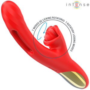 INTENSE - JESSICA VIBRATORE MULTIFUNZIONE STIMOLAZIONE CLITORIDE 24,8 CM ROSSO - immagine 4