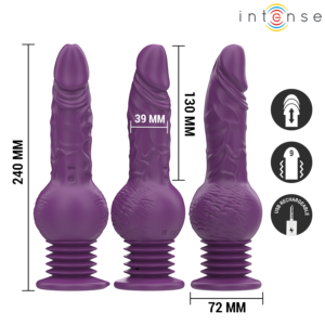 INTENSE - VIBRATORE MULTIFUNZIONE TATUM CON VIBRAZIONE SU E GIÙ 24 CM VIOLA - immagine 3