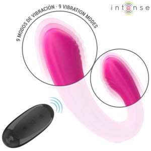 INTENSE - JANET DUAL STIMOLATORE E VIBRATORE A FORMA DI U CON TELECOMANDO ROSA - immagine 5