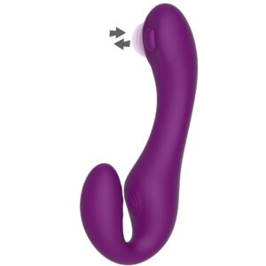 XOCOON - VIBRATORE 2 IN 1 STRAPLESS STRAP-ON CON TELECOMANDO VIOLA - immagine 7