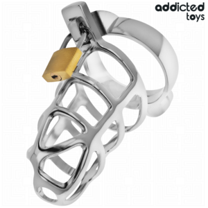 ADDICTED TOYS LOCKED - GABBIA PER PENE IN METALLO CON BLOCCAGGIO ARGENTO TAGLIA S - immagine 2