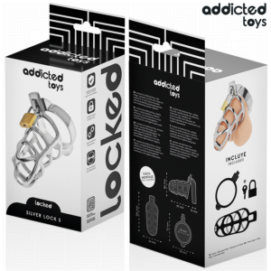 ADDICTED TOYS LOCKED - GABBIA PER PENE IN METALLO CON BLOCCAGGIO ARGENTO TAGLIA S - immagine 6