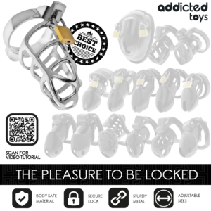 ADDICTED TOYS LOCKED - GABBIA PER PENE IN METALLO CON BLOCCAGGIO ARGENTO TAGLIA S - immagine 7