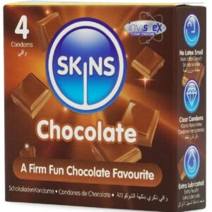 SKINS - PRESERVATIVI PREMIUM AL CIOCCOLATO CONFEZIONE DA 4 - immagine 2