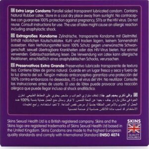 SKINS - PRESERVATIVI EXTRA LARGE PREMIUM CONFEZIONE DA 4 - immagine 4