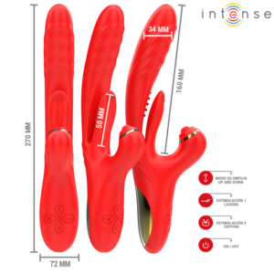 INTENSE - VIBRATORE MULTIFUNZIONE ROSALIA 3 IN 1 ROSSO - immagine 3