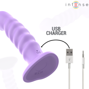 INTENSE - BRENDA VIBRATORE TAGLIA M DESIGN A SPIRALE 10 VIBRAZIONI TELECOMANDO VIOLA - immagine 6