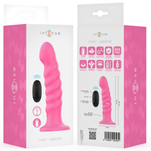 INTENSE - VIBRATORE CINDY TAGLIA L DESIGN A SPIRALE 10 VIBRAZIONI ROSA TELECOMANDO - immagine 8