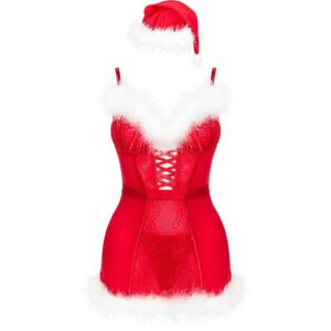LIVCO CORSETTI FASHION - AGETHE LC 90607 CHEMISE + PERIZOMA + CAPPELLO DI NATALE L/XL - immagine 4