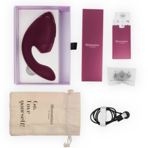 WOMANIZER - DUO NEXT STIMOLATORE DOPPIO CLITORIDEO E PUNTO G ROSA SCURO - immagine 6