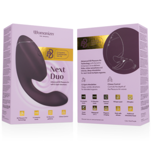 WOMANIZER - DUO NEXT STIMOLATORE DOPPIO CLITORIDEO E PUNTO G VIOLA SCURO - immagine 7