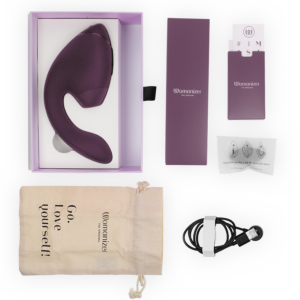 WOMANIZER - DUO NEXT STIMOLATORE DOPPIO CLITORIDEO E PUNTO G VIOLA SCURO - immagine 6