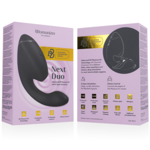 WOMANIZER - DUO NEXT STIMOLATORE DOPPIO CLITORIDEO E PUNTO G NERO - immagine 7