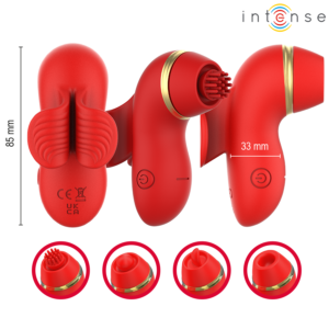 INTENSE - STIMOLATORE PATTY CON 4 TESTINE, ASPIRAZIONE, COLPIMENTO, SOLLETICO E LECCA - immagine 4