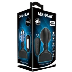 MR PLAY - TELECOMANDO PLUG ANALE GONFIABILE NERO - immagine 6